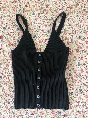 aerie Black Ribbed Cowl Turtleneck Sweater